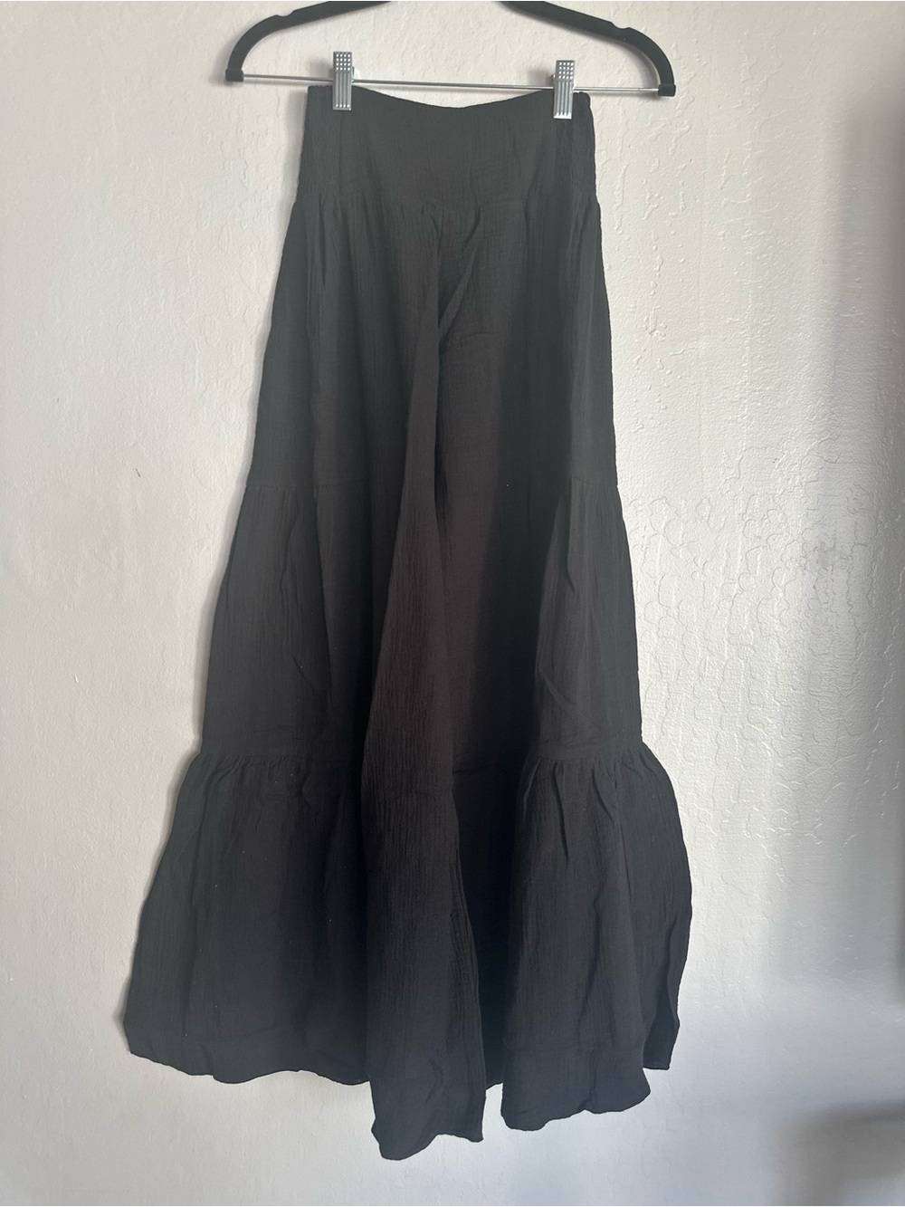 Black Tiered Maxi Skirt - Unbranded